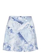 Skirt Lyhyt Hame Blue Barbara Kristoffersen By Rosemunde