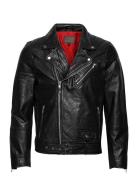 Brice Belted Leather Jacket Nahkatakki Black Jofama