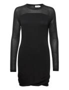 Sheer Knit Bandeau Midi Dress Lyhyt Mekko Black Calvin Klein