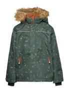 Nolan Reflective Winter Jacket Parka Takki Green Racoon