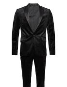 Velvet Tuxedo Suit Puku Black Lindbergh