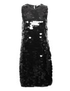 Short Sequin Dress Lyhyt Mekko Black Mango