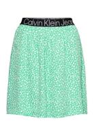 Logo Elastic Mini Skirt Lyhyt Hame Green Calvin Klein Jeans