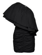 Taft Pleated -Shoulder Dress Lyhyt Mekko Black ROTATE Birger Christens...