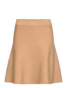 Octavia Knit Skirt Lyhyt Hame Beige Second Female