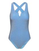 Pcbling Swimsuit Lurex Sww Uimapuku Uima-asut Blue Pieces