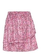 Gwen Printed Mini Skirt Lyhyt Hame Pink Dante6