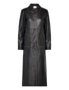 Leather Semi-Fitted Coat Nahkatakki Black REMAIN Birger Christensen