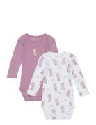Nbfbody 2P Ls Orchid Haze Rabbit Noos Bodies Long-sleeved Multi/patter...