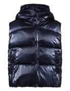 Quilted Gilet With Hood Toppaliivi Blue Mango