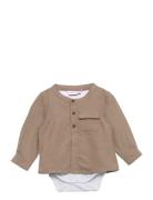 Nbmnupan Ls Shirtbody Bodies Long-sleeved Beige Name It