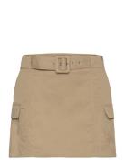Cargo Mini-Skirt With Belt Lyhyt Hame Brown Mango