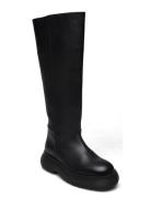 Cloud High Boot - Black Leather Korkeavartiset Saapikkaat Black Garmen...