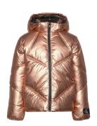 Bronze Metallic Puffer Jacket Toppatakki Orange Calvin Klein