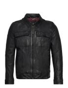 Seventies Leather Jacket Nahkatakki Black Superdry