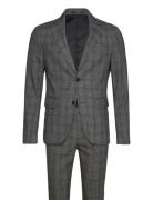 Classic Checked Stretch Suit Puku Grey Lindbergh
