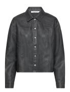 Faux Leather Relaxed Shirt Nahkatakki Black Calvin Klein Jeans