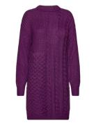Vikana L/S Detailed Knit Dress /B Lyhyt Mekko Purple Vila