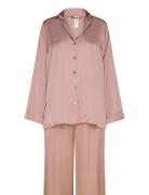 Pyjama Ls Satin Pyjama Pink Lindex
