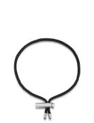 Men's Black String Bracelet With Adjustable Silver Lock Rannekoru Koru...