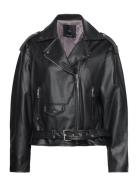 Leather-Effect Biker Jacket Nahkatakki Black Mango