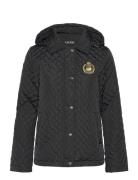 Crest-Patch Quilted Hooded Jacket Tikkitakki Black Lauren Ralph Lauren