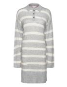 Soft Wool Polo Dress Polvipituinen Mekko Grey Tommy Hilfiger