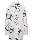 Monogram Aop Teddy Coat Takki Grey Calvin Klein
