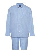 Gingham Poplin Long Sleep Set Pyjama Blue Polo Ralph Lauren Underwear
