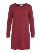 Viril L/S Knit Dress - Noos Polvipituinen Mekko Red Vila