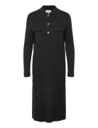 Objnoelle Polo Knit Dress Polvipituinen Mekko Black Object