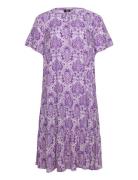 Vbella, S/S, Blk Dress Polvipituinen Mekko Purple Zizzi