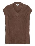 Objeverly S/L Knit Waistcoat 117 Vests Knitted Vests Brown Object