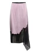 Lace Skirt.str Silk Polvipituinen Hame Multi/patterned Helmut Lang