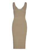 Hollie Knitted Dress Polvipituinen Mekko Beige Notes Du Nord