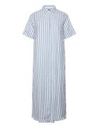 Ines Organic Cotton Striped Shirt Dress Polvipituinen Mekko Blue Lexin...