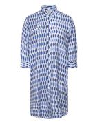 Mschmaretha Taila 3/4 Shirt Dress Aop Polvipituinen Mekko Blue MSCH Co...