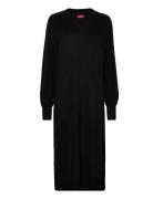 Dresses Flat Knitted Polvipituinen Mekko Black EDC By Esprit