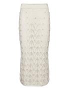 Knitted Skirt With Rhinest Detail Polvipituinen Hame Beige Mango