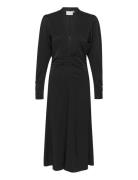 Brinagz Midi V-Neck Dress Polvipituinen Mekko Black Gestuz