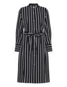 Argyle Stripe Midi Shirt Dress Polvipituinen Mekko Black Tommy Hilfige...