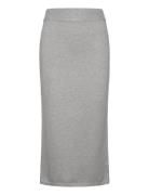 Ribbed Midi Skirt Polvipituinen Hame Grey Mango