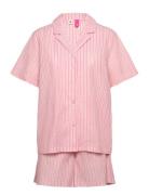 Stripel Kallie Shorts Set Pyjama Pink Becksöndergaard