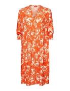 Dresses Light Woven Polvipituinen Mekko Orange Esprit Casual