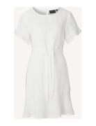 Meghan Linen Dress Polvipituinen Mekko White Lexington Clothing
