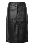 Nmkath Nw Front Slit Midi Skirt Pu Polvipituinen Hame Black NOISY MAY