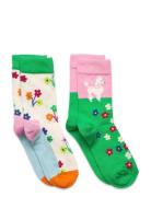 2-Pack Kids Poodle & Flowers Socks Sukat Multi/patterned Happy Socks