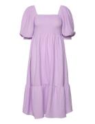 Cheri Solid Dress Polvipituinen Mekko Purple A-View