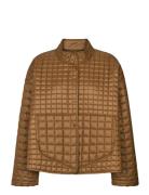 Kally - Linear Quilt Short Jacket Tikkitakki Brown Rabens Sal R