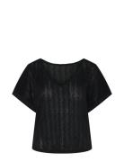 Pcafie Ss Reversible Lace Top Sww Rantavaatteet Black Pieces